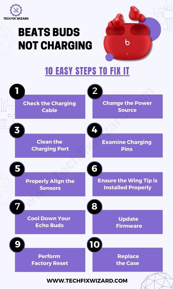 Beats buds not charging 10 tips to try infographic