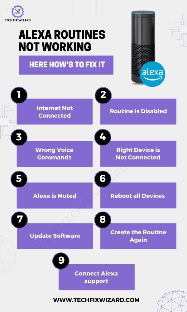 Alexa Routines Not Working 9 Fixes - Infographic