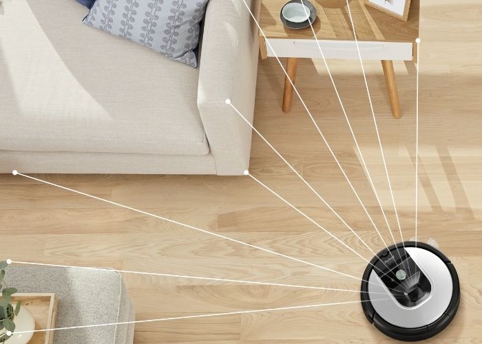 Roomba Vacuum Cleaning room in all directions